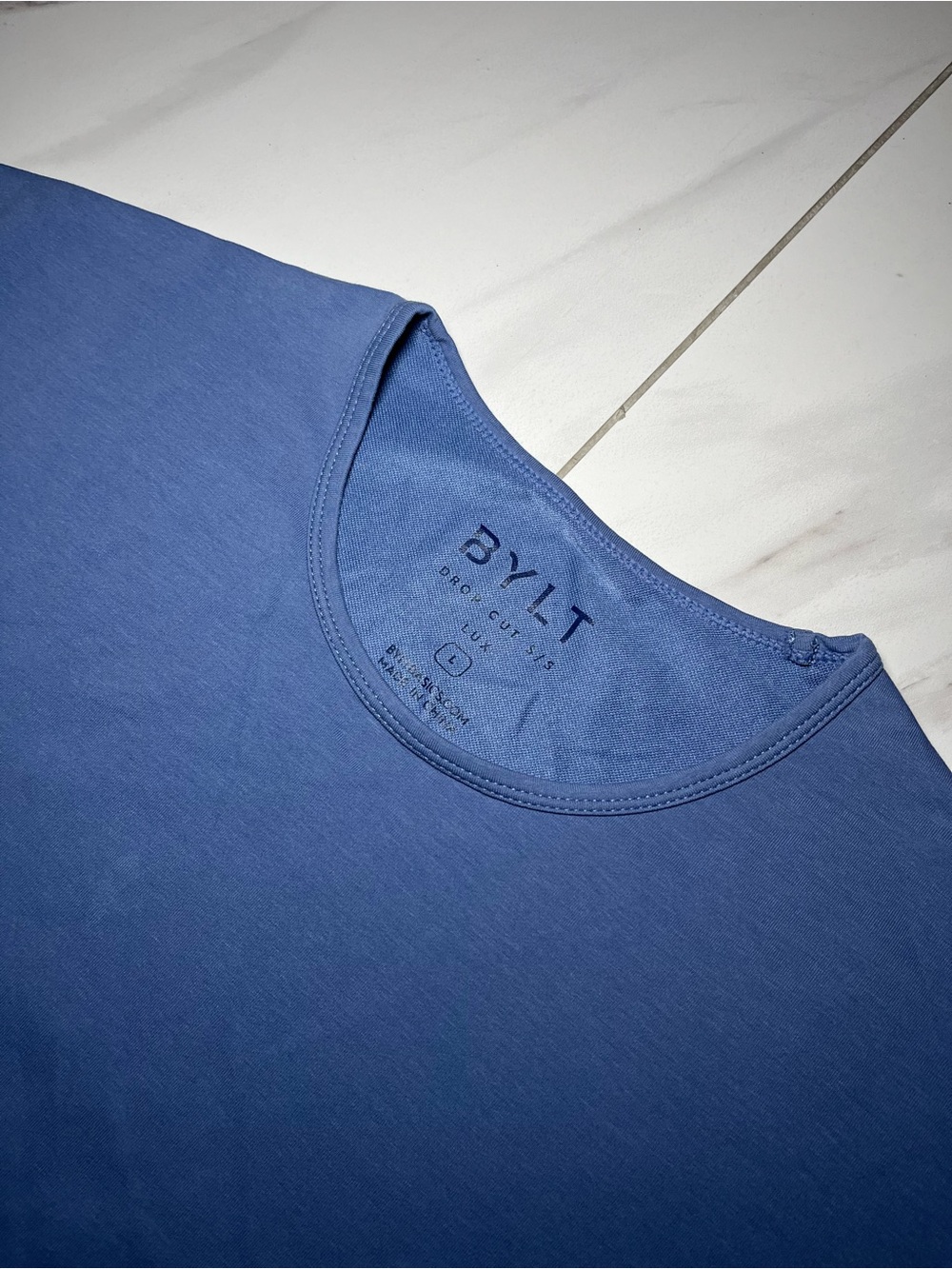 Men’s BYLT Drop Cut LUX T-Shirt in Blue
